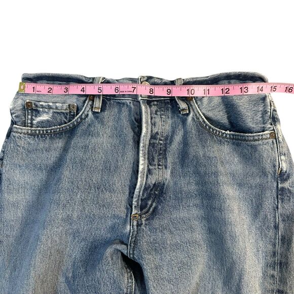 Agolde Jeans Womens Size 27 Blue Lana Straight Leg High Rise Distressed Denim - Picture 12 of 16